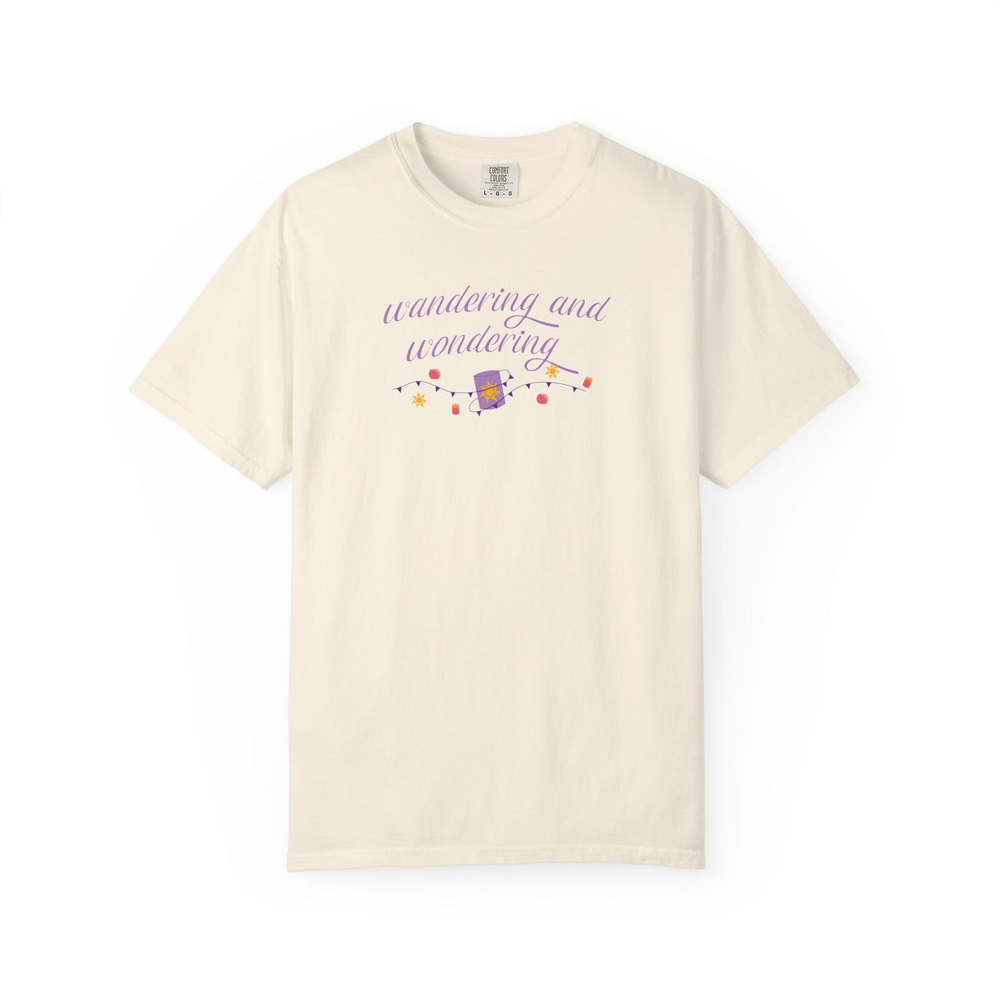 Wandering and Wondering T-Shirt | Unisex Garment-Dyed Tee | Perfect Gift for Wanderers, Travelers, Adventurers, Casual Wear, Everyday Style