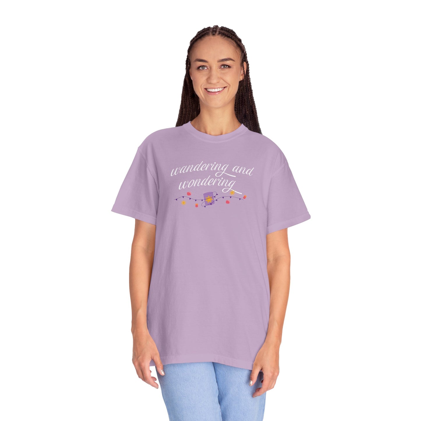 Wandering and Wondering T-Shirt | Unisex Garment-Dyed Tee | Perfect Gift for Wanderers, Travelers, Adventurers, Casual Wear, Everyday Style