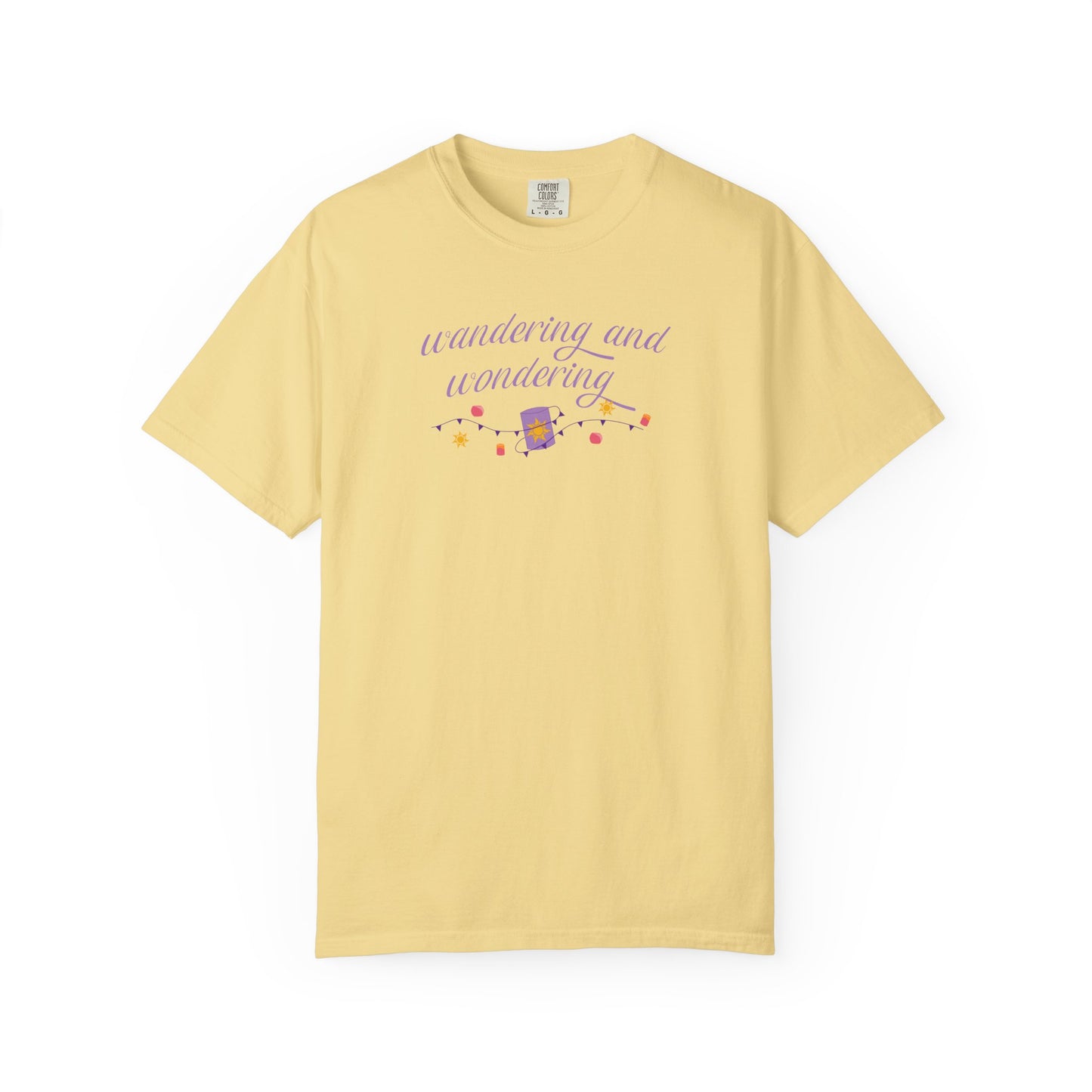 Wandering and Wondering T-Shirt | Unisex Garment-Dyed Tee | Perfect Gift for Wanderers, Travelers, Adventurers, Casual Wear, Everyday Style