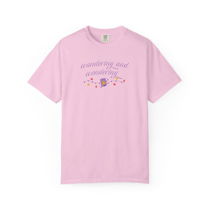 Wandering and Wondering T-Shirt | Unisex Garment-Dyed Tee | Perfect Gift for Wanderers, Travelers, Adventurers, Casual Wear, Everyday Style