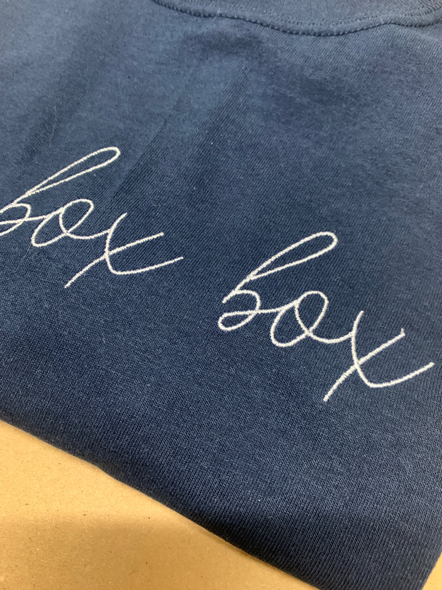 Sample - Medium - Navy Tshirt with 'box box box'