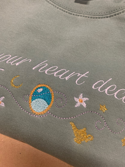 Magic Carpet Princess Crewneck Sweatshirt - Dusty Green