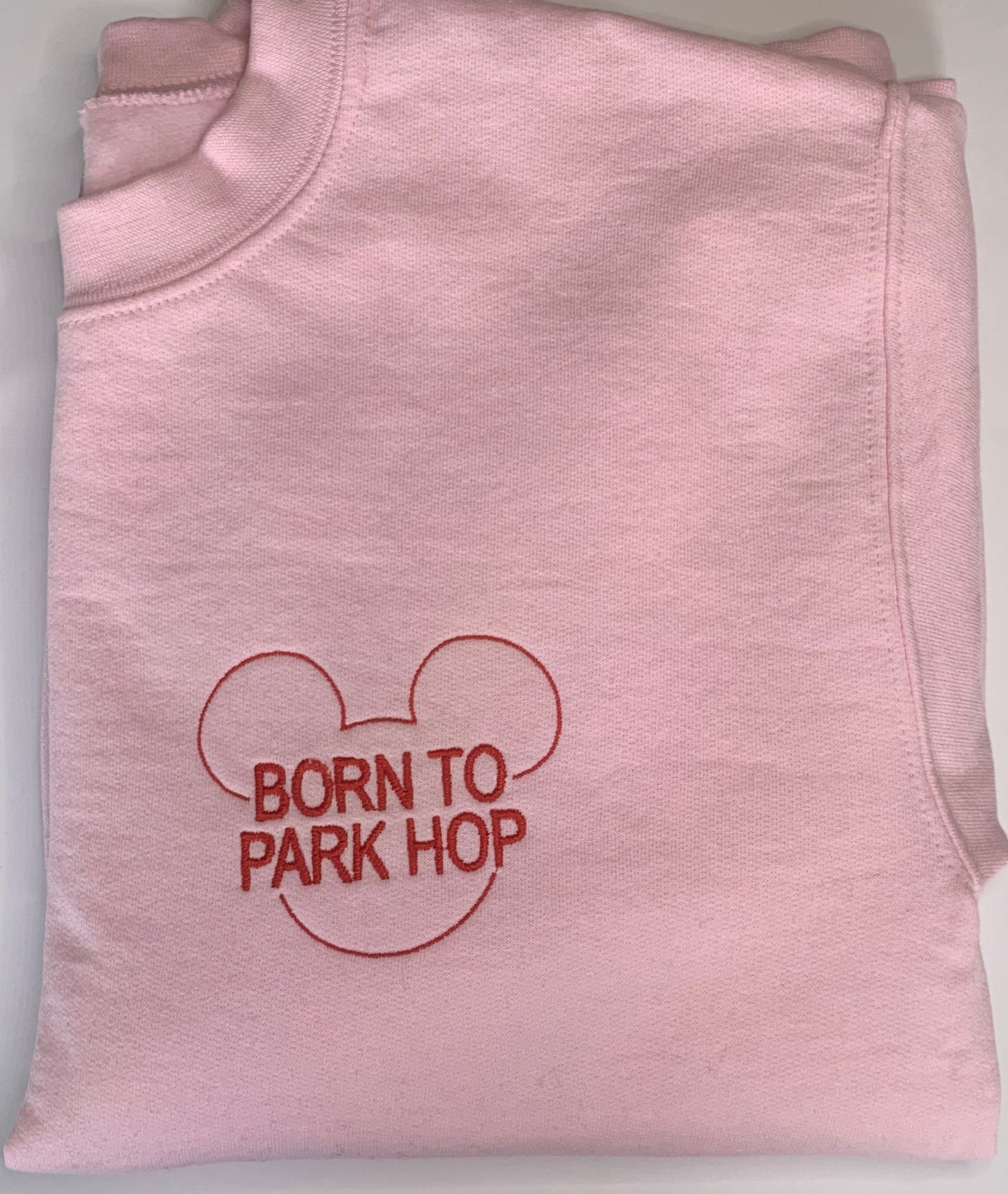 Sample - Small - Pink Sweatshirt with 'Born to Park Hop' Design