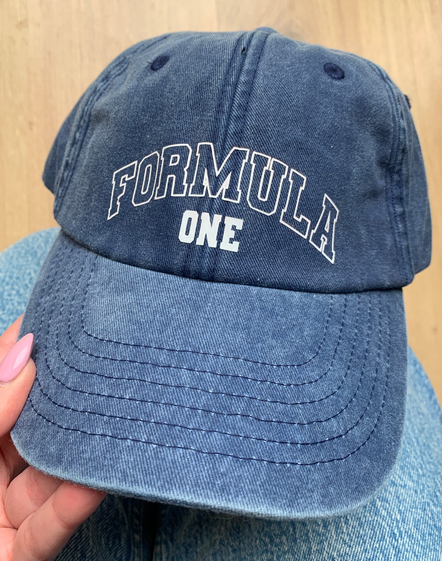 Second - Denim Blue Vintage Washed Hat 'Formula One'