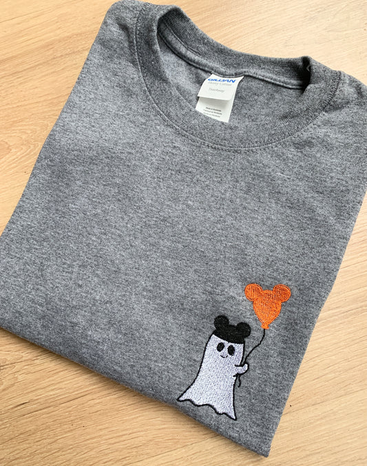 Sample - Small - Mid Grey Tshirt with Ghost Mouse Ears Design