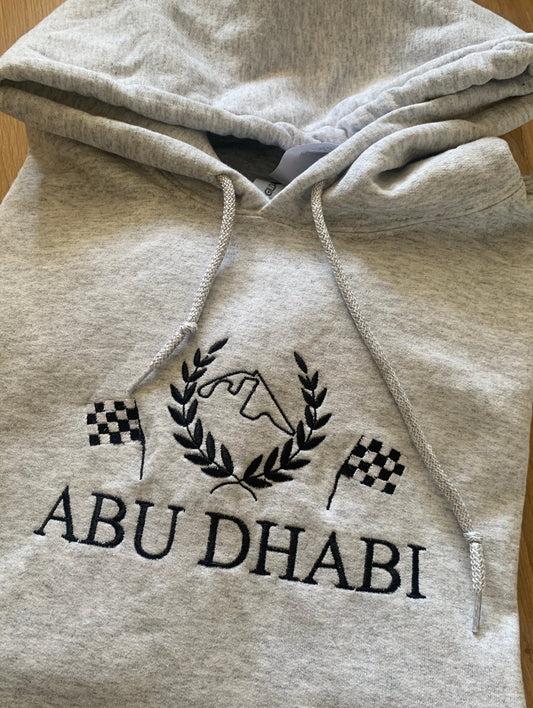 Second - 2XLarge - Ash Grey Hoodie with Abu Dhabi Circuit Design