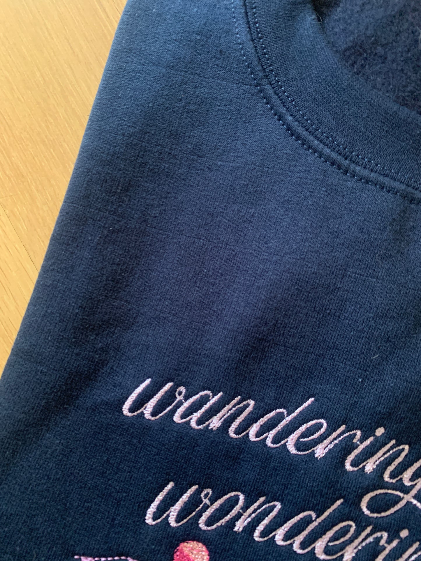 Second - Large - Navy Sweatshirt with 'Wandering Sun' Design