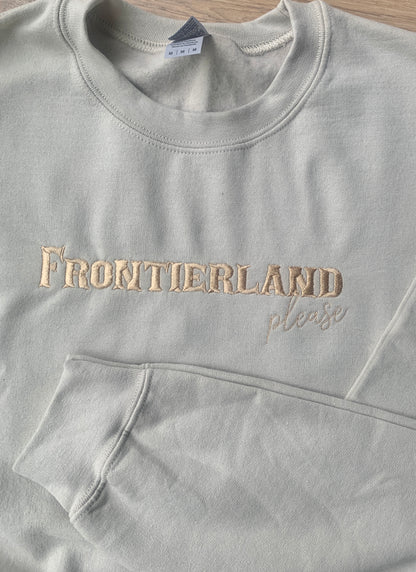 Sample - Medium - Sand Sweatshirt with 'Frontierland please' Design